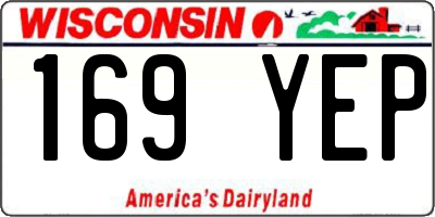 WI license plate 169YEP