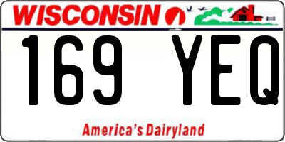 WI license plate 169YEQ