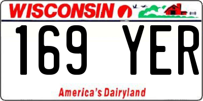 WI license plate 169YER