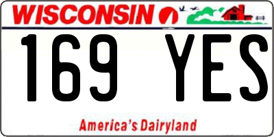 WI license plate 169YES