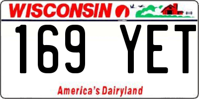 WI license plate 169YET