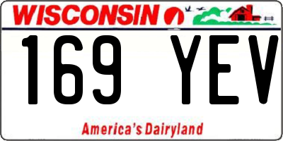 WI license plate 169YEV
