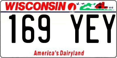 WI license plate 169YEY
