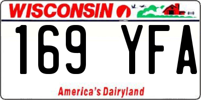 WI license plate 169YFA