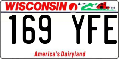 WI license plate 169YFE