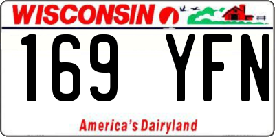 WI license plate 169YFN