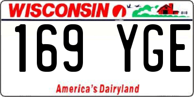 WI license plate 169YGE