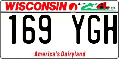 WI license plate 169YGH