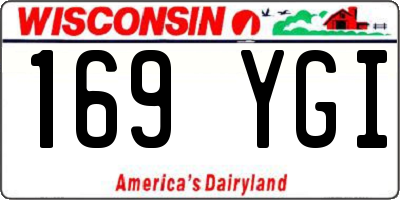 WI license plate 169YGI