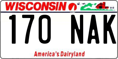 WI license plate 170NAK