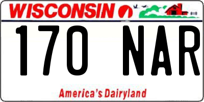 WI license plate 170NAR