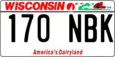 WI license plate 170NBK