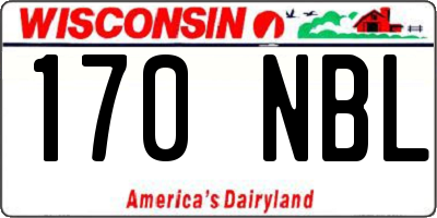 WI license plate 170NBL