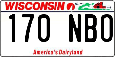 WI license plate 170NBO