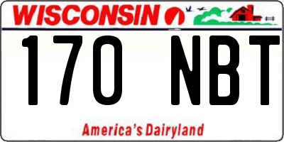 WI license plate 170NBT