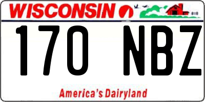 WI license plate 170NBZ