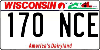 WI license plate 170NCE