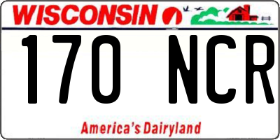 WI license plate 170NCR