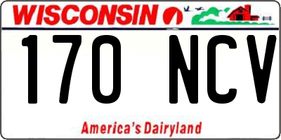 WI license plate 170NCV