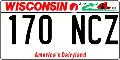 WI license plate 170NCZ