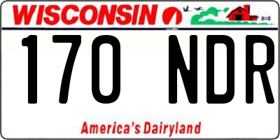 WI license plate 170NDR