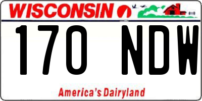 WI license plate 170NDW