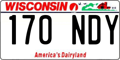 WI license plate 170NDY