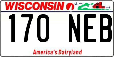WI license plate 170NEB