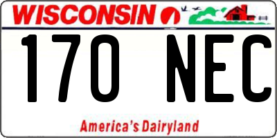 WI license plate 170NEC
