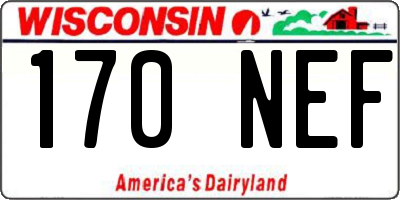 WI license plate 170NEF