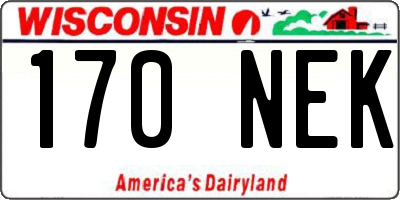 WI license plate 170NEK