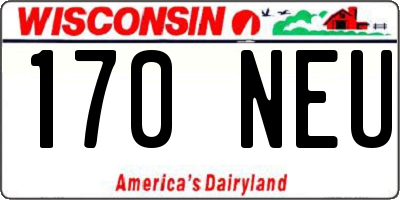 WI license plate 170NEU