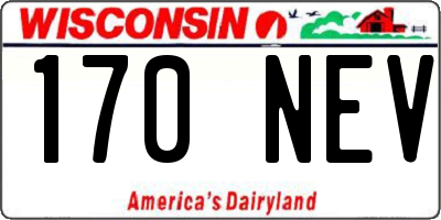 WI license plate 170NEV