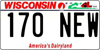 WI license plate 170NEW