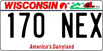 WI license plate 170NEX