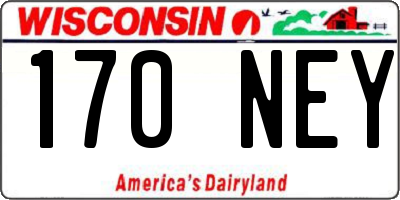 WI license plate 170NEY