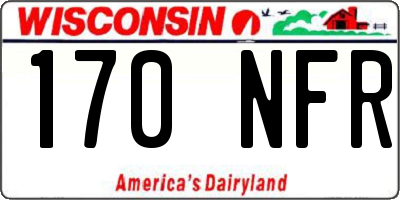 WI license plate 170NFR