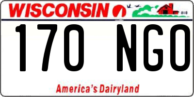 WI license plate 170NGO