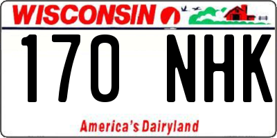 WI license plate 170NHK