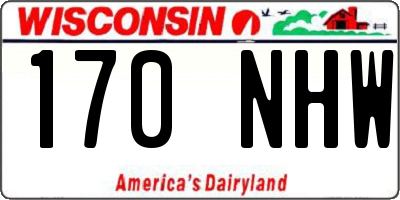 WI license plate 170NHW
