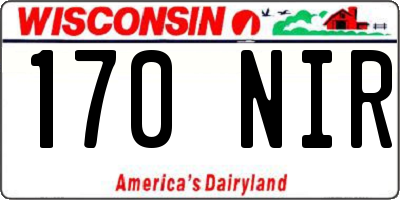 WI license plate 170NIR