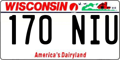 WI license plate 170NIU
