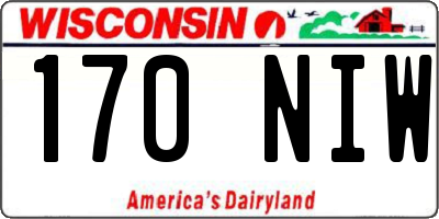 WI license plate 170NIW