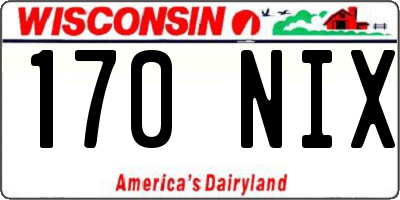 WI license plate 170NIX