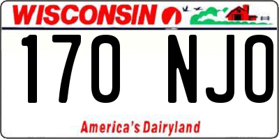 WI license plate 170NJO