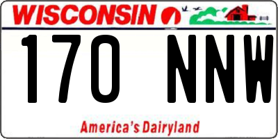 WI license plate 170NNW
