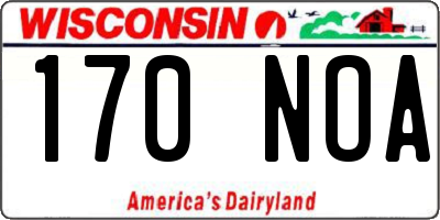 WI license plate 170NOA