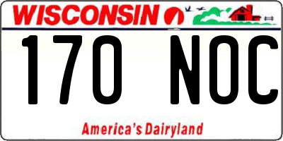 WI license plate 170NOC
