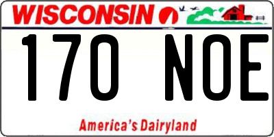 WI license plate 170NOE