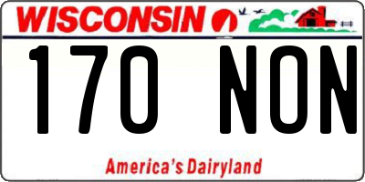 WI license plate 170NON